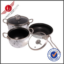 3 PCS Kitchenware Enamel Cookware Set Sauce Pan